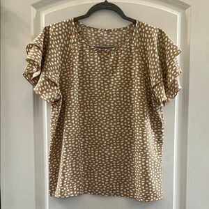 Amazon Brown and White Patterned Blouse